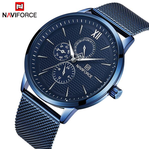 

naviforce fashion brand men army military watch mens casual sports quartz wrist watches male waterproof chronograph clock 210517, Slivery;brown