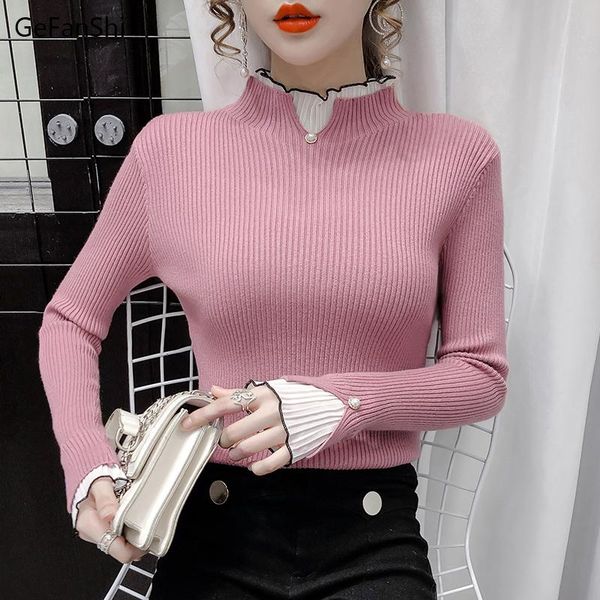 

women's sweaters autumn winter 2021 women knitted pullover o-neck casual sweet basic ladies knitwear clothing, White;black