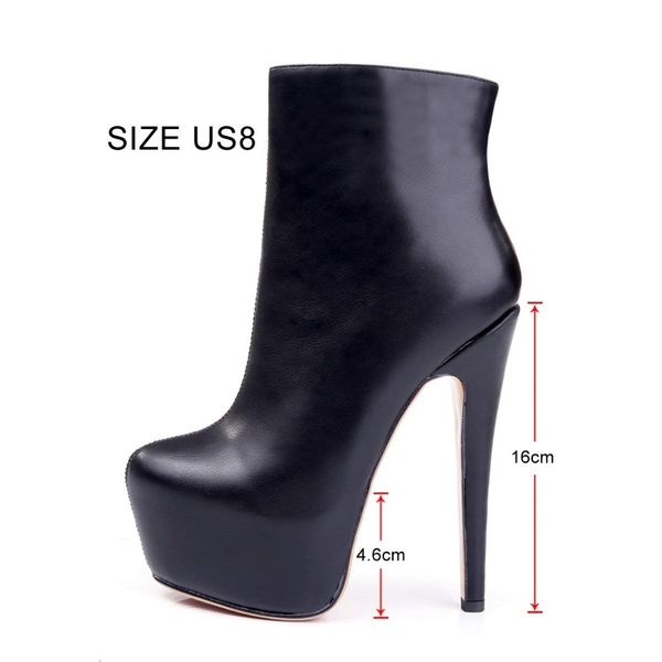 

boots ol'women winter ankle boots boots, high heels, round toe black ladies party shoes, plus i size 4-15. n529