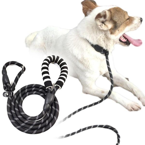 

dog leash 1.4m large rope nylon reflective walking big collar strengthen traction harness round medium lead belt collars & leashes
