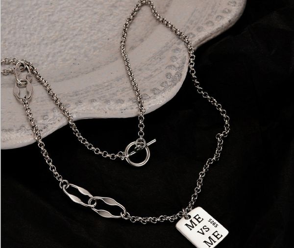 

summer women's custom small bubble letters necklaces & pendant ice out cubic zircon jewelry rope chain girls gift, Silver