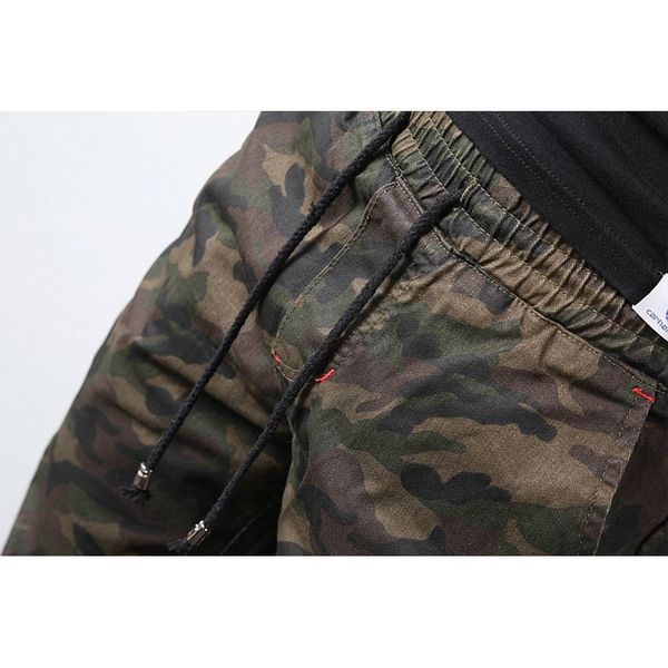

cotton mens autumn pencil harem men camouflage military pants loose comfortable cargo trousers camo jogger, Black