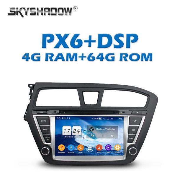 

player px6 car dvd dsp ips android 9.0 4gb + 64gb gps map ahd rds radio wifi bluetooth 5.0 for i20 2014 2021 left right