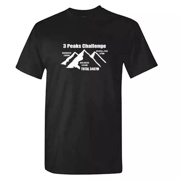 

mens 3 peaks challenge tshirt - the three peaks ben nevis, White;black