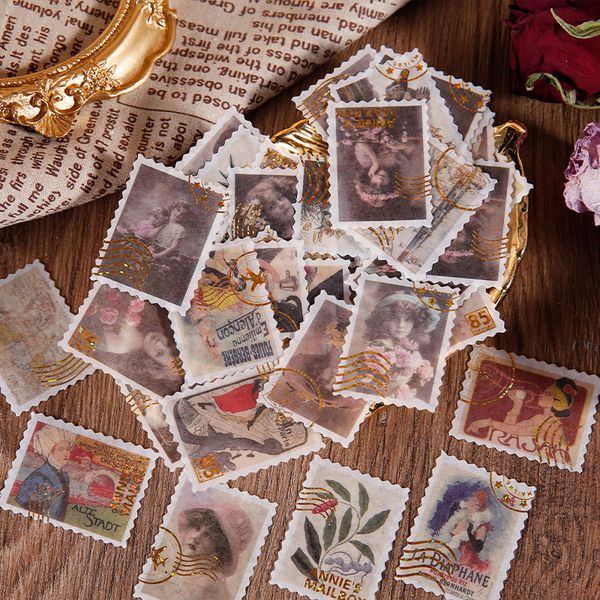 

40 Pcs Vintage Washi Stickers Set World Map News Paper Letter Diy Decorative Stamp Sticker For Scrapbooking Planner Diary Album