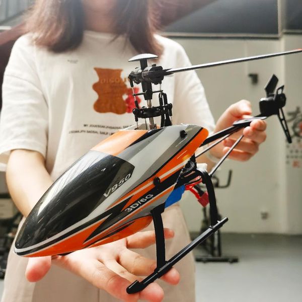 Drohnen WLtoys V950 RC Flugzeug Großer Hubschrauber 2,4G 6CH 3D6G System Bürstenlose Flybarless Hubschrauber RTF Fernbedienung Spielzeug für Jungen