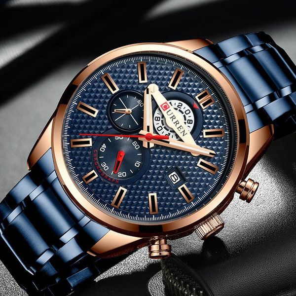 

wristwatches mens watches curren brand fashion design men watch sport waterproof stainless wristwatch male quartz relogio masculino, Slivery;brown