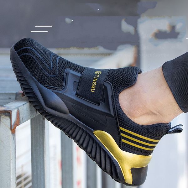 

labor insurance shoes men's anti-smashing anti-piercing breathable safety shoe casual protective sneaker 36-46 2323, Black