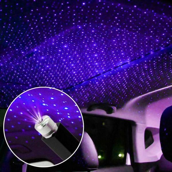 Carro telhado noite luzes luzes interiores luz decorativa usb laser projetor com nuvens starry céu iluminação efeitos interiorexternal