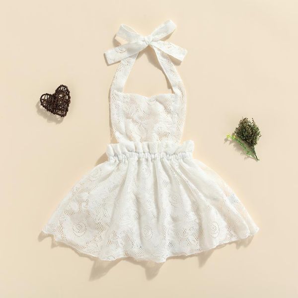 

jumpsuits 0-24m summer baby girls princess romper dress sleeveless belt lace flowers printed a-line mini, Blue