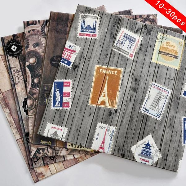 

wall stickers self-adhesive 3d panels retro wood grain living room home decor sound-absorbing decoration accessories