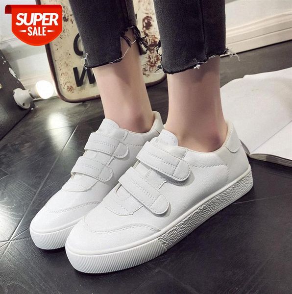 

single shoes women flat casual net celebrity one pedal student velcro white #ix1j