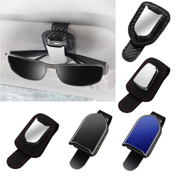 

other interior accessories portable car glasses cases ticket card clamp sun visor sunglasses holder pu eyeglasses car-styling inter