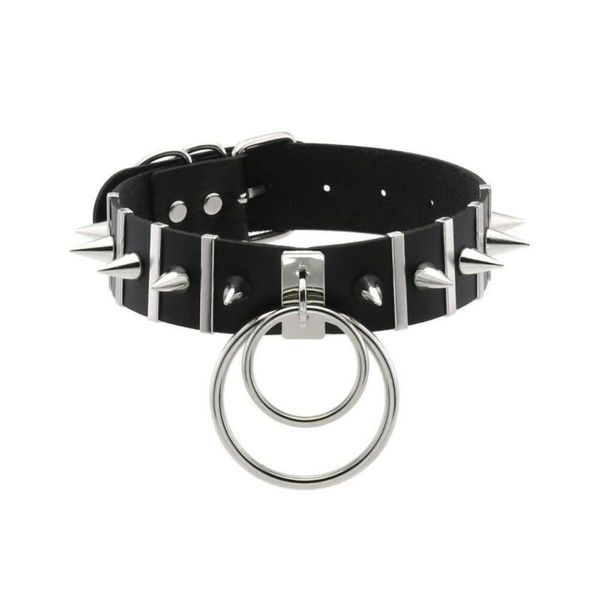

chokers punk choker metal spike rivet collar for women girl necklace neck strap goth chocker gothic aesthetic accessories, Golden;silver