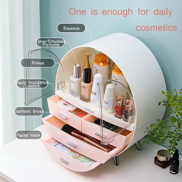 

storage boxes & bins makeup organizer for cosmetic dust proof rack capacity box deskjewelry nail polish drawer