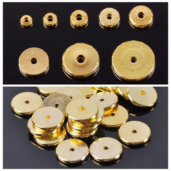

other solid brass metal gold flat round shape 4mm 6mm 8mm 10mm 12mm 14mm loose spacer beads lot for jewelry making diy findings