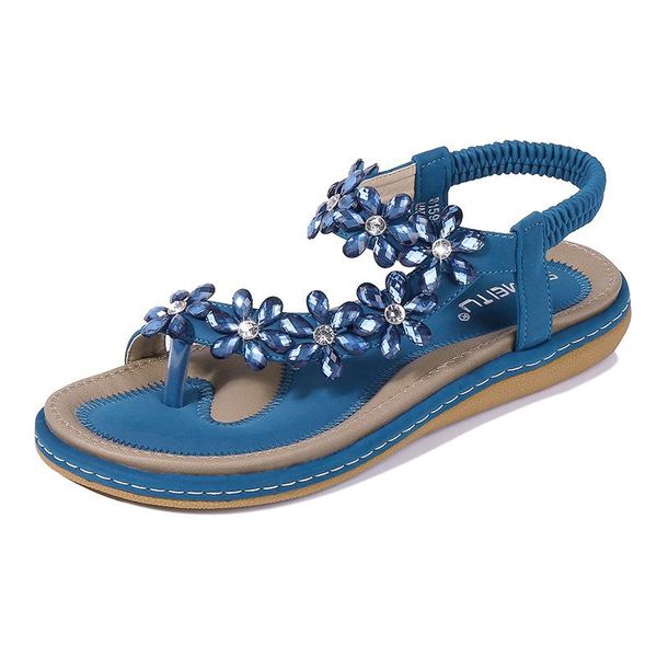 

sandals summer women's flower diamond shoes, Black