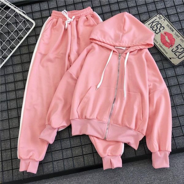 

women's pants & capris sports suit 2021 spring and autumn korean version loose two piece casual ins favorite, Black;white