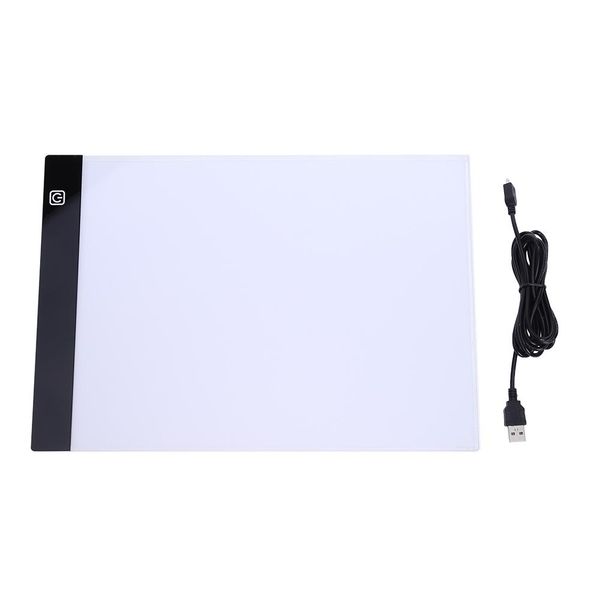 2021 A4 LED Light Pad Graphics Tablet A4 LED Disegno Tablet Thin Art Stencil Drawing Board Box Scatola di Light Box Tracing Table Tre Livello