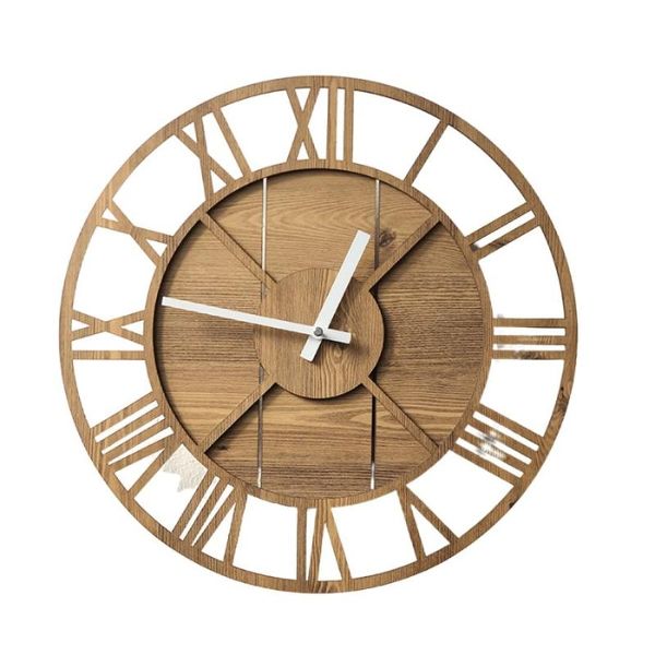

wall clocks nordic vintage clock large wooden creative shabby chic roman numerals industral wandklok living room de50wc