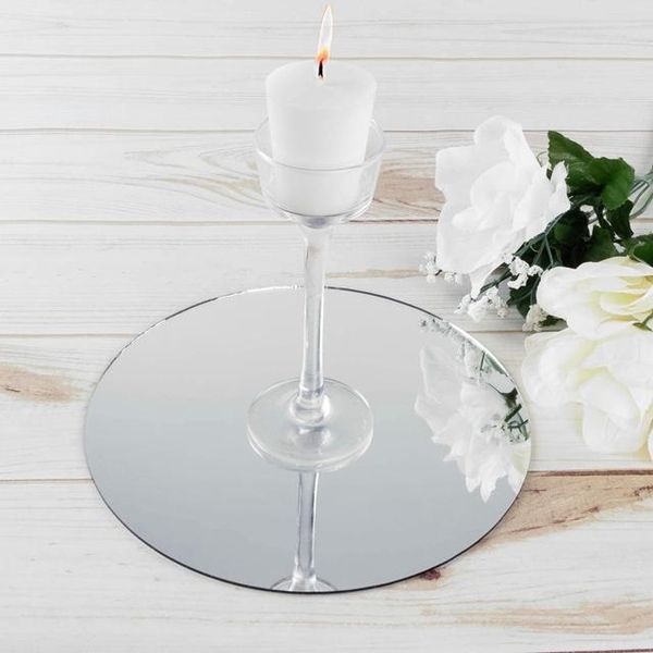 

candle holders 12pcs)round mirror wedding table centerpieces qq431