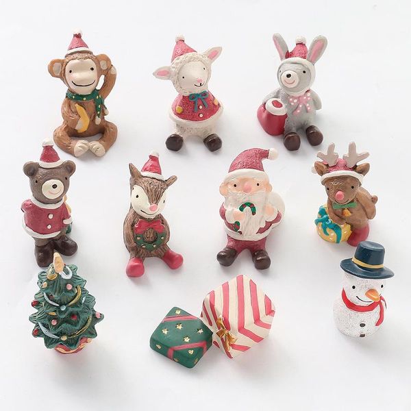 

decorative objects & figurines wholesale resin crafts small animal ornaments creative santa claus snowman christmas tree festival gift decor