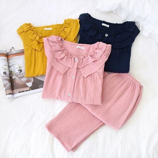 

japanese spring and summer casual womens sleepwears pajamas princess style suit sweet comfortable long sleeved trousers, Black;red