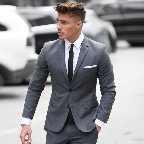 

men's suits & blazers 2021 grey wedding for men 2 pieces slim fit male tuxedos formal business prom wear party terno masculino, White;black