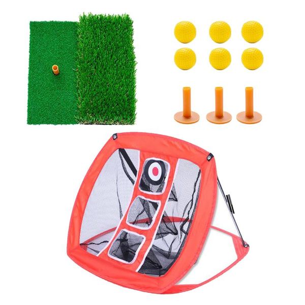 

golf training aids chipping net garden up range putting mat pad exercise