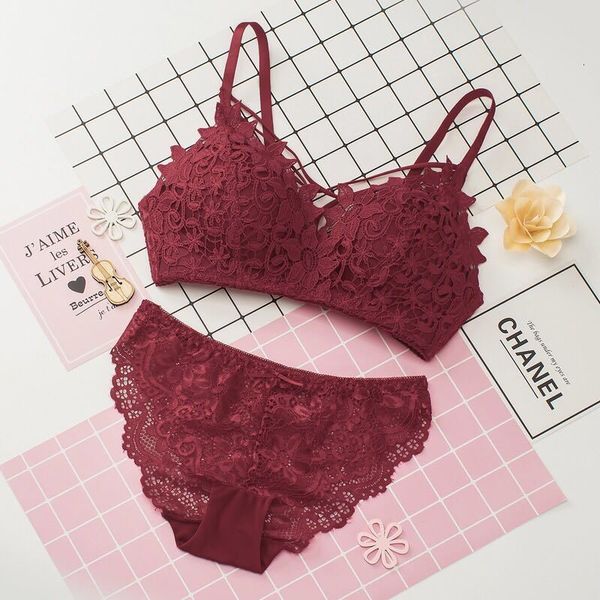 

bras adjustable bra gathered rimless lace women's underwear, Red;black