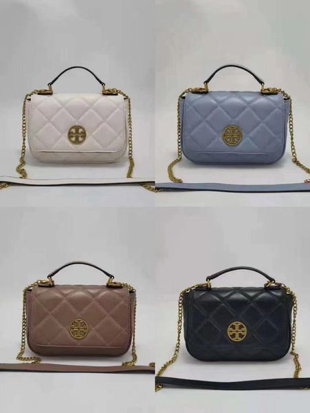 

designer tb same simple 2021 new solid color flip rhombic portable chain single shoulder slung pu women's bag