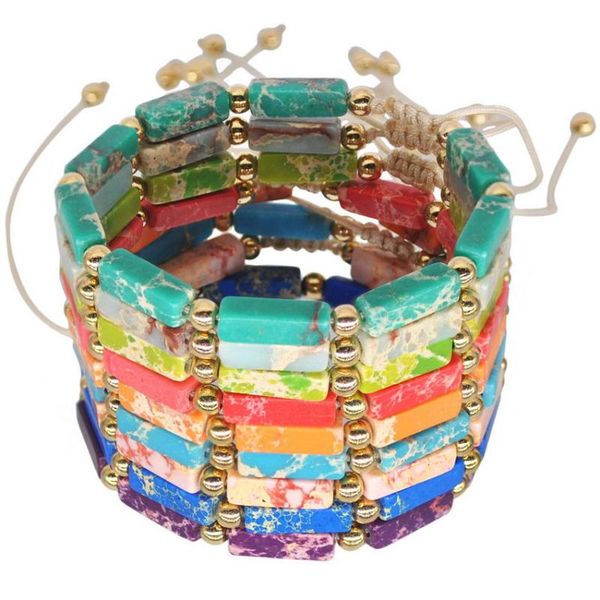 

bangle antique cuboid turquoise stone beads bracelets bangles for women adjustable rope chain sliding closure boho jewelry, Black