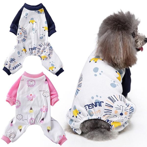 

dog apparel cute printed small dogs pajamas for cat clothes puppy jumpsuit coat chihuahua pomeranian clothing shirt