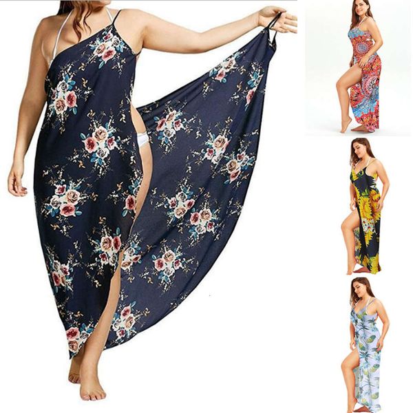 

one color  large women's print beach skirt dress 0224, Black;gray