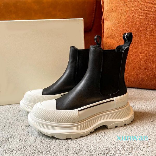 

2021ss release tread slick boot platform shoes triple sneaker women shoe men thick bottom high sneakers size 35-40, Black