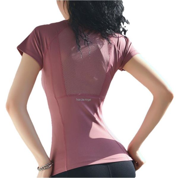 

running jerseys women short sleeve sports t-shirt yoga gym shirt slim fitness seamless crop mesh breathable femme sportswear, Black;blue