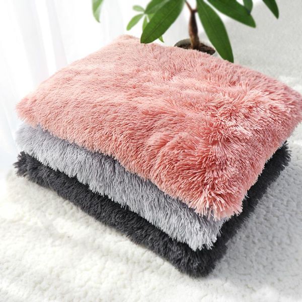 

kennels & pens long plush ped bed soft fleece warm dog mats for small medium dogs anti-slip kennel breathable supplies