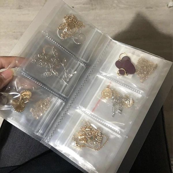 

storage bags balleenshiny transparent jewelry book sealed bag dirty necklace booklet earring home po