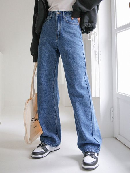

dazy high waist straight leg jeans s19u#, Blue