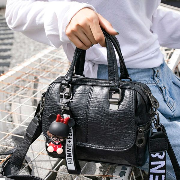 

women's bag women's soft leather high-capacity single shoulder messenger trend versatile