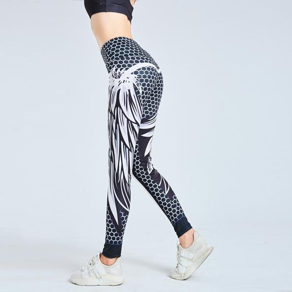 

women's leggings leggings, casual yoga pants, red and black digital printing, hip, high-waist running sports pants