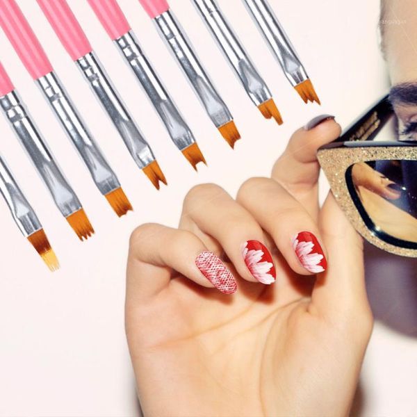 

8pcs nail art acrylic liquid powder carving uv gel extension builder painting brush lines liner drawing pen manicure tools1