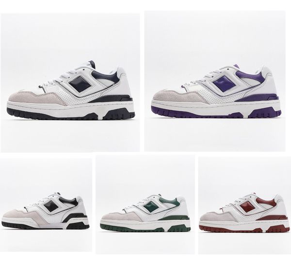 

designer shoe white leather lace-up rubber outsole skate shoe pro ballers classic new 550 outdoor sneakers, Black