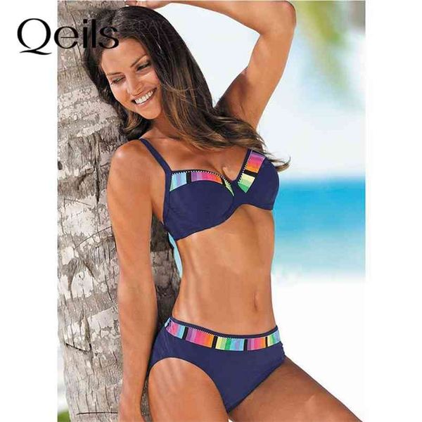 

qeils black bikini set swimwear women print swimsuit push up polka dots plus size bathing suit beachwear biquini 3xl 210722, White;black