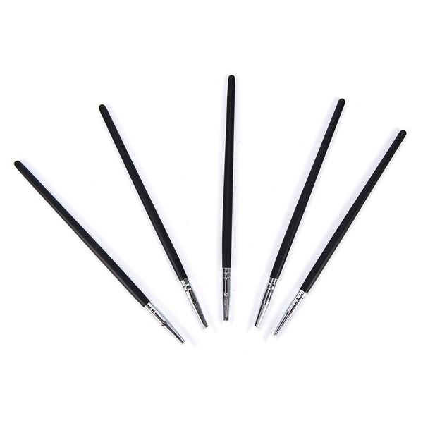 

nail brushes 5pcs silicone art pen brush carving shaping uv gel clay dotting polish diy tools, Yellow