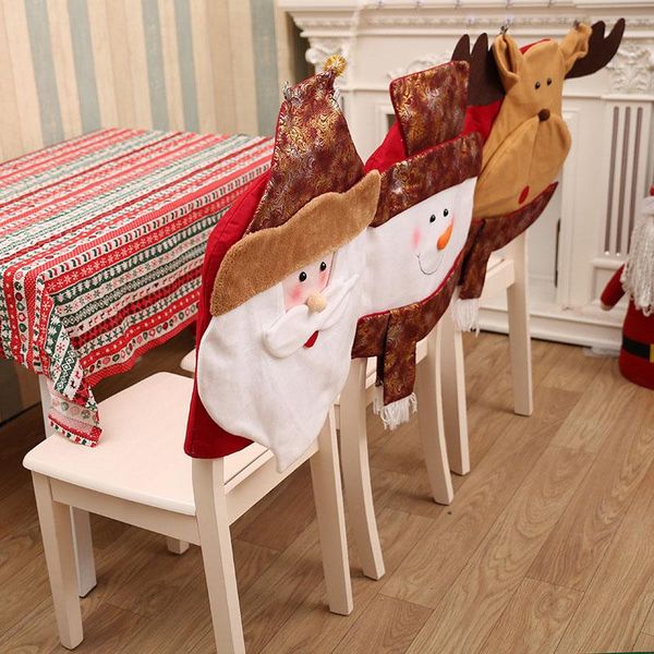 

chair covers christmas cover gold santa claus deskdecoration scene elk covernl