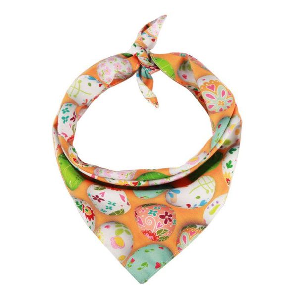 

easter pet dog bandana colorful egg print triangle bibs scarf towel apparel