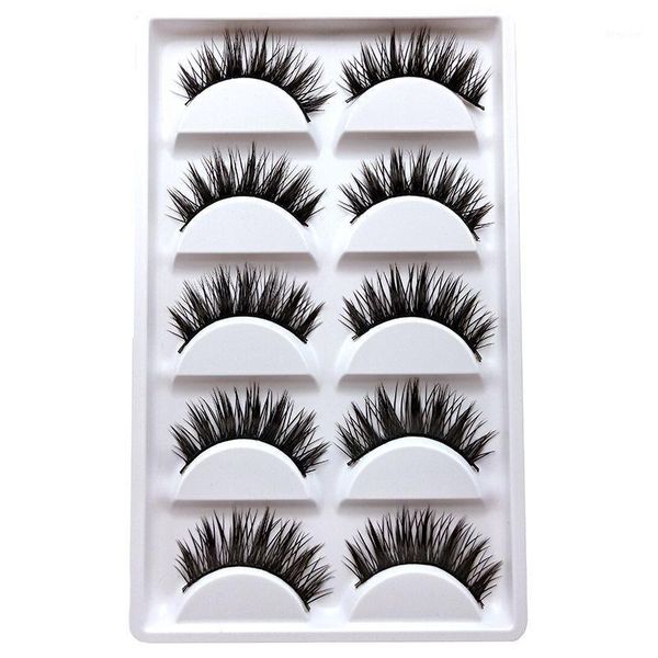 

thick cross double layer false eyelashes beauty tools five pairs - y-401