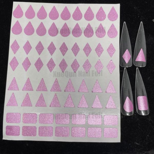 

gift wrap xuequn glitter powder pink geometric figures nail sticker