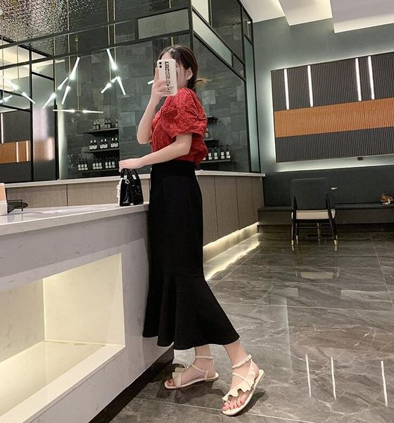 

2021 summer sandals female fairy style ruffled roman shoes, Black